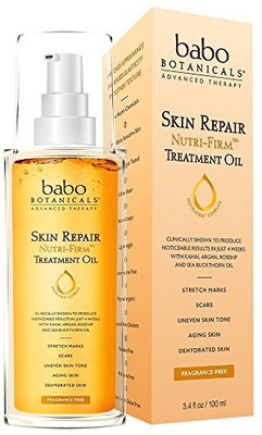 

Babo Botanicals New Skin Repair Nutri-Firm Stretch Mark Oil Advanced Therapy For Sensitive Skin, Unscented, 3.4 Fluid Ounce(100.55 ml)