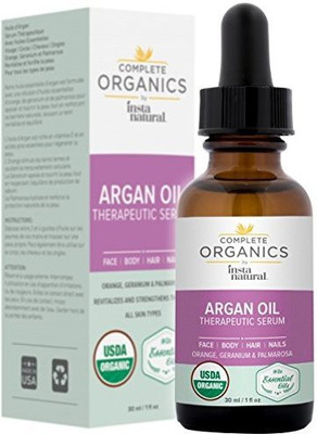 

InstaNatural Argan Oil Therapeutic Serum - Nourishing Organic Facial And Body Care With Orange, Geranium, And Palmarosa Essential Oils - Balances, Soothes And Replenishes - Complete Organics By - 1 Oz(29.57 ml)