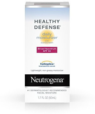 

Neutrogena Healthy Defense Daily Moisturizer With Broad Spectrum Spf 50 Sunscreen, Vitamin E & Anti-Oxidants, Lightweight, Non-Greasy & Hypoallergenic, 1.7 Fl. Oz(50.28 ml)