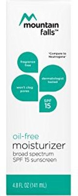 

Mountain Falls Oil-Free Moisturizer, Broad Spectrum Spf 15 Sunscreen, Compare To Neutrogena, 4.8 Fluid Ounce(141.95 ml)