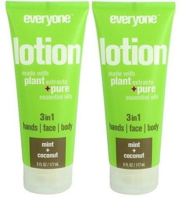 

Everyone 3-In-1 Mint And Coconut Lotion (Pack Of 2) Nourishing Moisture With Vitamin E, Coconut Oil And Peppermint Oil, 6 Fl. Oz.(177.44 ml)