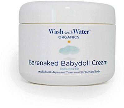 

Wash with Water All Natural Organic Skin Care Body Butter Body Cream: Certified Organic + Cruelty Free - Barenaked Babydoll Unscented 8Oz.(236.59 ml)