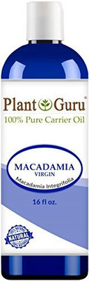 

Plant Guru Macadamia Oil 16 Oz. Virgin, Unrefined Cold Pressed 100% Pure Natural - Skin, Body And Face. Great For Psoriasis & More!(473.18 ml)