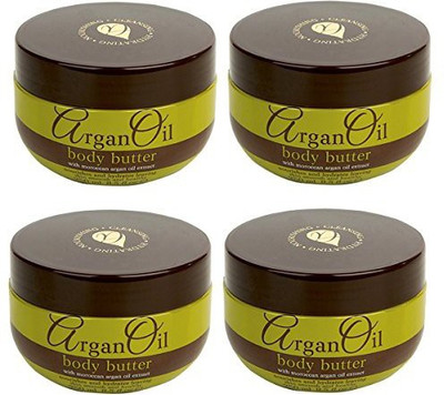 

Argan Oil (4-Pack) Body Butter Moroccan Moisturizer Skin Cream 8.5 Oz Anti-Aging Lotion(251.38 ml)
