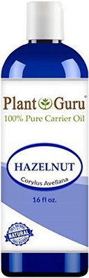 

Plant Guru Hazelnut Oil 16 Oz. Cold Pressed 100% Pure Natural Carrier - Skin, Body And Face. Great For Moisturizing & More!(473.18 ml)