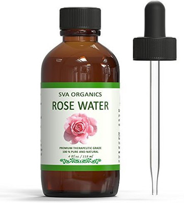 

SVA Organics Rose Water Facial Toner - 4 Oz 100% Pure Organic Certified Natural Essential Oil By Sva Organic | Unrefined ,Aromatherapy Reduce Dark Circles ,Pores ,Wrinkle ,Pimples ,Moisturizer ,Skin Care(118.29 ml)