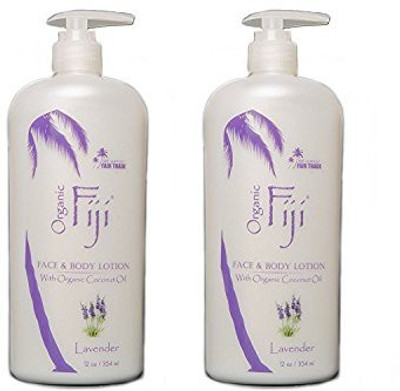 

Organic Fiji Lavender Coconut Oil Lotion (Pack Of 2) With Certified Organic Coconut Oil, Apricot Kernel Oil, Avocado Oil, Sunflower Seed Oil And Sweet Almond Oil, 12 Oz(354.88 ml)