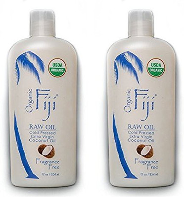 

Organic Fiji Fragrance Free Raw Organic Coconut Oil (Pack Of 2) Made With Usda Certified Organic Cold Pressed Coconut Oil, For Sensitive And Tender Skin, 12 Oz(354.88 ml)