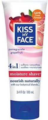 

Kiss My Face Moisture Shave Shaving Cream, Pomegranate Grapefruit, 3.4 Ounce Travel Size(100.55 ml)