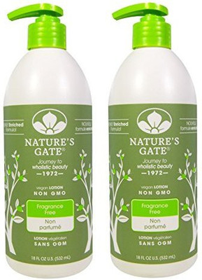 

Nature's Gate Fragrance Free Lotion (Pack Of 2) With Shea Butter, Sunflower Seed Oil And Sweet Almond Oil, 18 Fl. Oz. Each(532.32 ml)