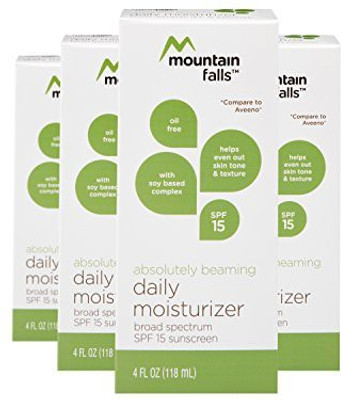 

Mountain Falls Absolutely Beaming Daily Moisturizer, Broad Spectrum Spf 15 Sunscreen, Compare To Aveeno, 4 Fluid Ounce (Pack Of 4)(118.29 ml)