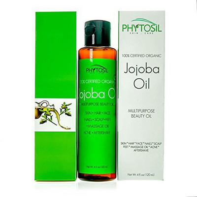 

Phytosil Jojoba Oil - Non Greasy Facial Oil - 100% Organic - Multi-Purpose Beauty Oil For Face, Hair, Body, Wrinkles, Stretch Marks, Cracked Feet, Scars, Skin, Nails- 4 Oz(118.29 ml)