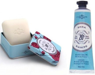 

La Chatelaine 20% Shea Butter Hand Cream + French Soap In A Tin Set, Shea Scent, Moisturizing, Nourishing, Made In France, Travel Size Hand Lotion 1 Fl Oz, Natural Triple Milled Bar (100 G)(29.57 ml)