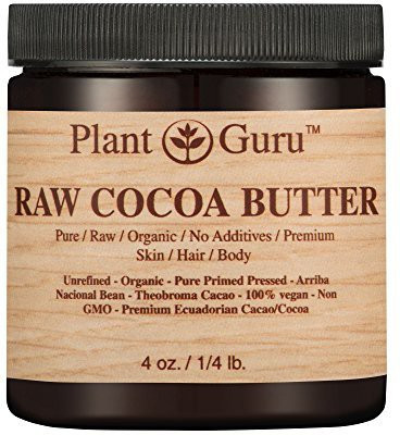 

Plant Guru Raw Cocoa Butter 4 Oz. 100% Pure Fresh Natural Cold Pressed. Skin Body And Hair Moisturizer, Diy Creams, Balms, Lotions, Soaps.(118.29 ml)