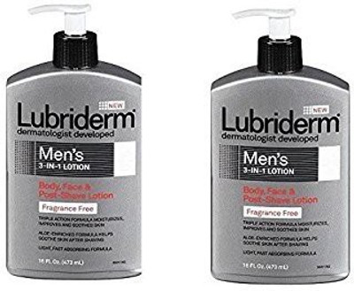 

Lubriderm Men'S 3In1 Lotion, Body, Face And Postshave Lotion, Fragrance Free, 16 Fl Oz (Pack Of 2)(473.18 ml)