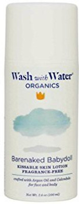 

Wash with Water All Natural Organic Skin Care For Baby, Infant, Toddlers: Certified Organic + Cruelty Free, Hypoallergenic Unscented Body Lotion For Eczema + Sensitive Skin - Barenaked Babydoll 3.4Oz(100.55 ml)
