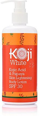 

Koji White Acid & Papaya Skin Lightening Body Lotion Spf 30 - For Natural Brighter, Sunscreen & Sun Protection - Even Skin Tone And Deep Nourishment -Dark Spot Elimination, 10 Ounce Bottle(295.74 ml)