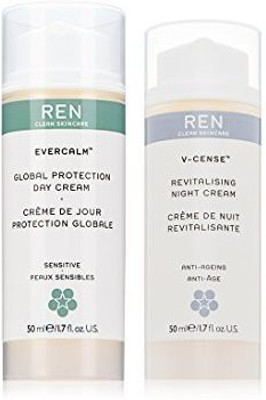 

Ren Skincare Evercalm Global Protection Day Cream And V-Cense Revitalising Night Cream Bundle With Vitamin E, Shea Butter, Vitamin C And Antioxidants, 1.7 Fl. Oz. Each(50.28 ml)