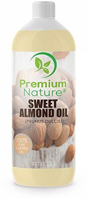 

Premium Nature Sweet Almond Oil Best Carrier Oil - 32 Oz 100% Natural Pure For Skin & Hair - Cleansing Properties Evens Skin Tone Treats Irritated Skin Nourishes Moisturizes & Prevents Aging(946.35 ml)