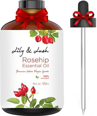 

Lily & Lush Xl Organic Rosehip Essential Oil For Face & Body (4 Fl Oz) - Undiluted Extra Virgin Grade Rose Hip Seed Oil Supports Skin Cell Restoration, Repair & Anti Aging | Includes Dropper(118.29 ml)