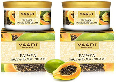 

Vaadi Herbals Papaya Face & Body Moisturizer Cream 10.6 Oz (Pack Of 2 X 150 Gm) - Herbal Cream - All Natural - Paraban Free - Sulfate Free -(313.48 ml)