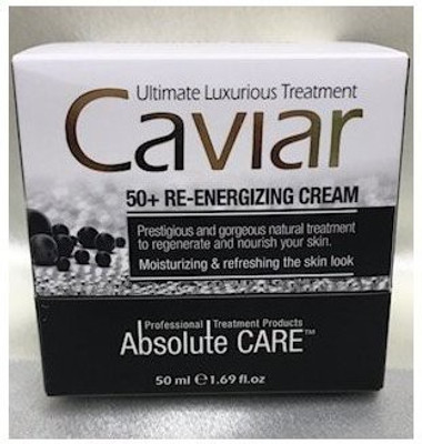 

Absolute Care Caviar 50+ Re-Energizing Cream With Pure Hyaluronic Acid Vitamin E Shea Butter Olive Oil 1.69 Fl Oz(49.98 ml)