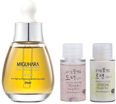 

MIGUHARA Ultra Whitening Ample 1.18 Fl.Oz. With Whamisa Deep Rich Essence Toner, Double Rich Lotion 20Ml | Skin Brightening Whitening Ample Formulated With Niacinamide Vitamin B3 & Allantoin(34.9 ml)