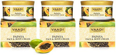 

Vaadi Herbals Papaya Face & Body Moisturizer Cream 16 Oz (Pack Of 3 X 150 Gm) - Herbal Cream - All Natural - Paraban Free - Sulfate Free -(473.18 ml)