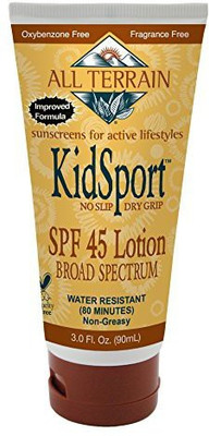 

All Terrain Kidsport Spf 45 Sunscreen Lotion, 3 Ounce, Oxybenzone, Paraben, And Chemical Free, Water And Sweat Resistant For Active, Outdoor Lifestyles, Protects Skin From Uv Rays, Naturally(88.72 ml)