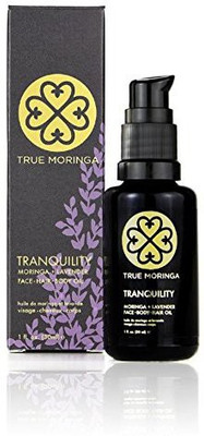 

True Moringa Oil (Tranquility - Lavender), 100% Pure Cold-Pressed Moringa Oil For Face, Body, Hair, 1 Oz.(30 Ml)(29.57 ml)