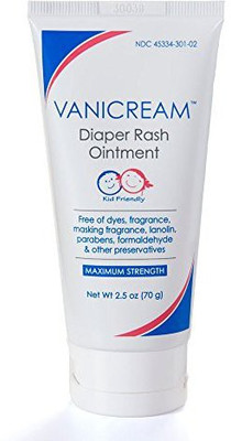 

Vanicream Diaper Rash Ointment For Sensitive Skin With Maximum Strength Zinc Oxide - Dermatologist Tested - Dye Free, Fragrance Free, Preservative Free - 2.5 Ounce Tube(73.93 ml)