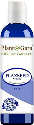 

Plant Guru Flaxseed Oil 4 Oz. Virgin, Unrefined Cold Pressed 100% Pure Natural Carrier - Skin, Body And Face. Great For Psoriasis & More!(118.29 ml)