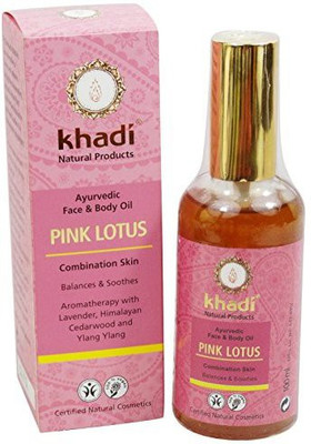 

Yumi Bio Shop Khadi - Pink Lotus Face & Body Oil - 3.5 Fl.Oz - Light Body Oil To Balance Excessive Sebum Production - Antiseptic And Anti-Inflammatory Properties(103.51 ml)