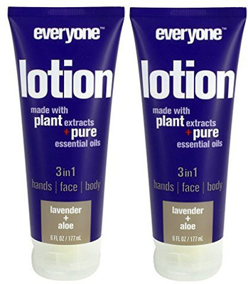 Everyone 3-In-1 Lavender And Aloe Lotion (Pack Of 2) With Matricaria Flower Extract, Organic Aloe Barbadensis Leaf And Coconut Oil, 6 Fl. Oz.(177.44 ml)