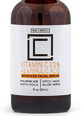 

Fang & Whistle Vitamin C Serum 20% + E & Ferulic Acid For Skin Care - Hyaluronic Acid Moisturizer - Skin Clearing - Made With Organic & Natural Ingredients - Anti Wrinkle, Age Spots & Sun Damage Corrector - 1 Oz(29.57 ml)