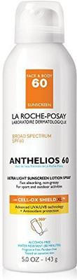 

La Roche Posay Anthelios 60 Sunscreen Spray Spf 60 Ultra-Light Body And Face Sunscreen Lotion, Water Resistant, 5 Fl. Oz.(147.87 ml)