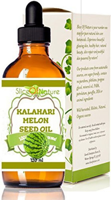 

Slice of nature Kalahari Melon Oil Wild African Water Melon Oil Pure Cold Pressed Virgin 4 Ounces(118.29 ml)