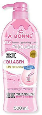 

A Bonne Milk Power Lightening Lotion Plus Collagen Whitening Lotion X3 Glutathione Uv Protection 500 Ml(500 ml)