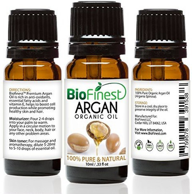 

BioFinest Argan Oil For Hair, Face And Skin, 00% Pure, Natural, Cold Pressed, Certified Organic Moroccan Virgin Oil, Anti-Aging, Anti-Oxidant Moisturizer (10 Ml)(10 ml)