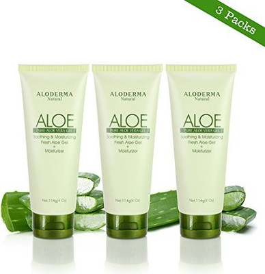 

Aloderma Pure Aloe Vera Gel - Soothes And Hydrates Dry, Itchy, Or Irritated Skin; Great For Acne, Dandruff, Sunburn, Rashes (4 Oz X 3 Packs)(118.29 ml)