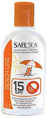 

Safe Sea Anti Sting Sunscreen, Spf 15 Lotion Protects Against Jellyfish, Sea Lice & Fire Coral, Biodegradable & Hypoallergenic (4 Oz Bottle, 2 Bottles)(118.29 ml)