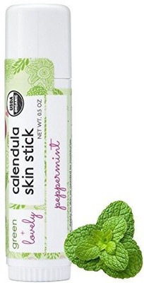 

Green + Lovely Calendula Skin Stick, Peppermint. Moisture Stick. Organic Lotion Bar. Moisturizing Ointment Salve. Multipurpose Skin Cream - 0.5 Oz. (2 Tube Set)(14.79 ml)
