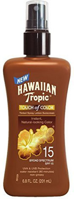 

Hawaiian Tropic Sunscreen Touch Of Color Broad Spectrum Sun Care Sunscreen Spray Lotion - Spf 15, 6.8 Ounce(201.1 ml)