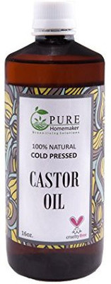 

Pure Homemaker Castor Oil By ,16Oz, Moisturize Your Skin And Grow Thick, Healthy Hair And Eyelashes By Repairing Scalp And Follicles(473.18 ml)