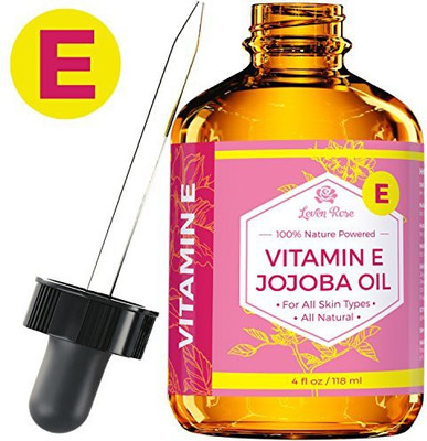 

Leven Rose Vitamin E Jojoba Oil By 100% Pure Organic All Natural Face, Dry Skin & Body Moisturizer Treatment, Hair & Nail Growth Oil, Pure Makeup Remover, Acne Cleansing Oil Large 4 Oz(118.29 ml)