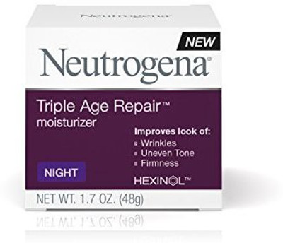 

Neutrogena Triple Age Repair Anti-Wrinkle Night Moisturizer With Vitamin C, Smooths The Look Of Wrinkles, Evens Skin Tone, Firms Skin, 1.7 Oz(50.28 ml)