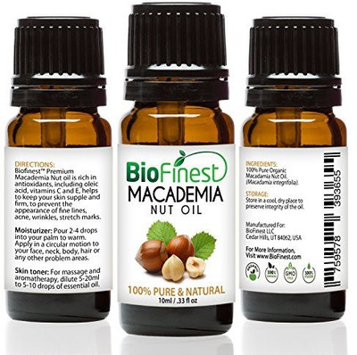 

BioFinest Macadamia Organic Oil - 100% Pure Cold-Pressed - Premium Quality - Rich In Omega 6,7 & Vitamin E - Best For Hair And Skin Health - Free E-Book (10Ml)(10 ml)