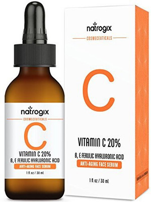 

Natrogix Vitamin C Serum By , Super Anti-Aging Facial Serum With Ferulic Acid, Hyaluronic Acid, Vitamin B E For Women Face, Eyes, Neck Wrinkle Dark Circles Fades Age Spots Repair Care - 1 Fl Oz/30Ml(29.57 ml)