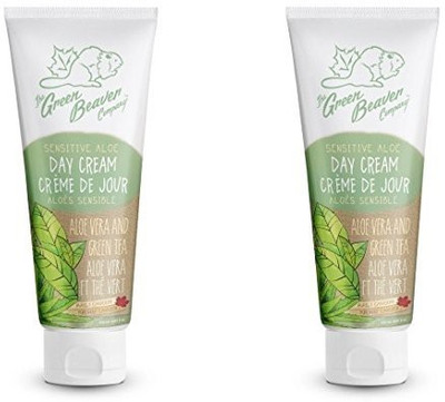 

Green Beaver Sensitive Aloe Day Cream (Pack Of 2) With Certified Organic Aloe Vera, Grape Seed Oil, Sunflower Seed Oil, Olive Fruit Oil, Avocado Oil, Jojoba Seed Oil And Shea Butter, 4 Oz(118.29 ml)