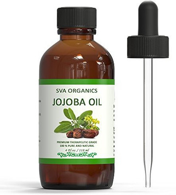 

SVA Organics Jojoba Essential Oil 4 Oz With Dropper - 100% Pure Natural Organic ,Cold Pressed ,Unrefined Aromatic Oil By | Perfect For Skin, Hair, Face | Natural Healing Oils(118.29 ml)